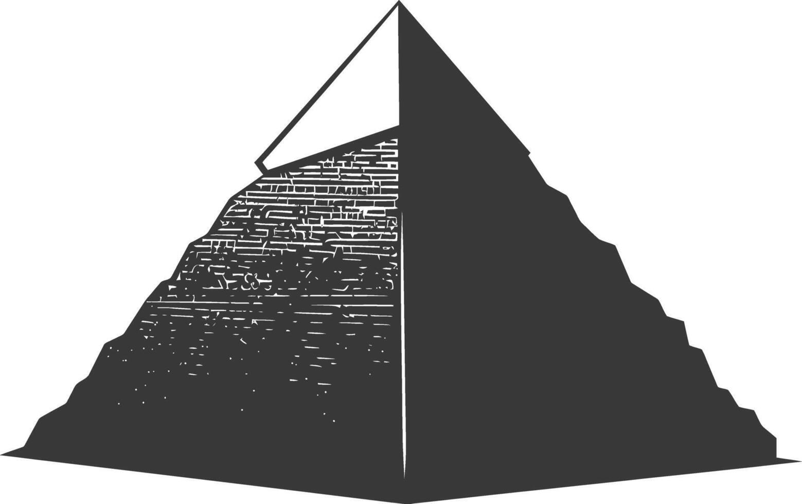 AI generated Silhouette ancient egyptian pyramid symbol logo black color only vector