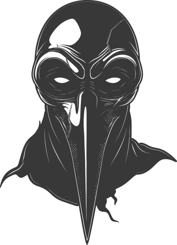 AI generated Silhouette plague mask black color only full vector