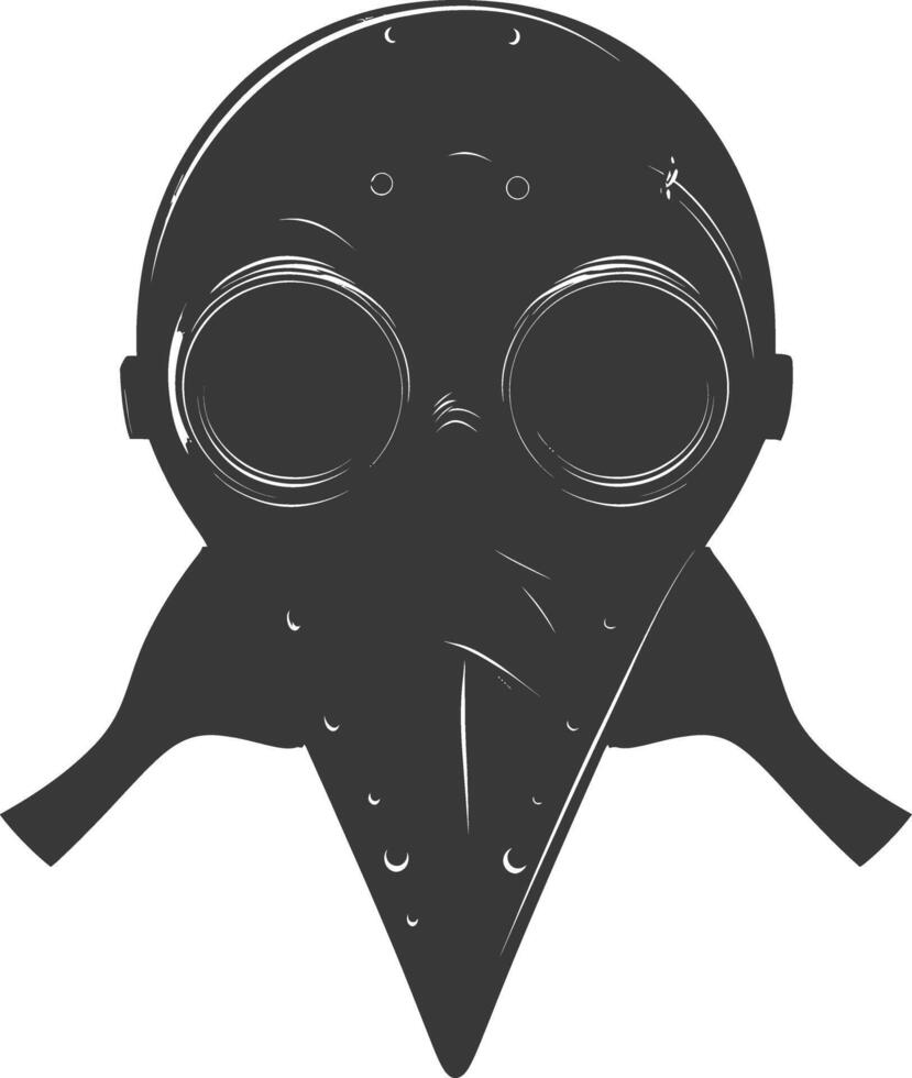 AI generated Silhouette plague mask black color only full vector