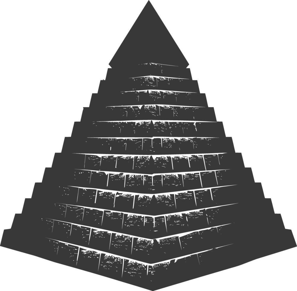 AI generated Silhouette ancient egyptian pyramid symbol logo black color only vector
