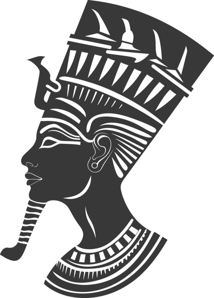 AI generated Silhouette single ancient egyptian hieroglyphs symbol logo black color only vector