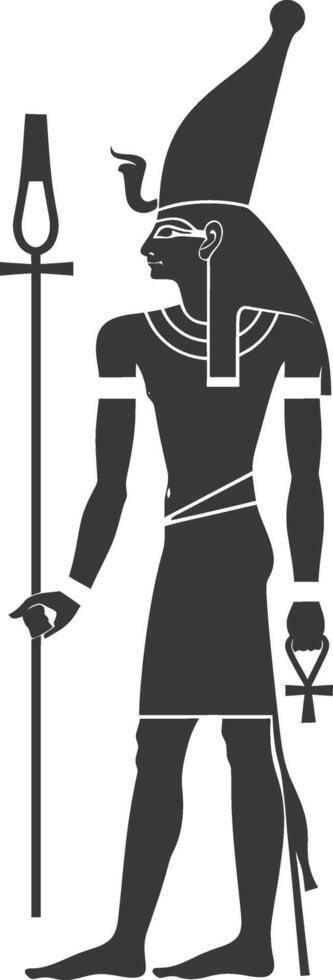 AI generated Silhouette single ancient egyptian hieroglyphs symbol logo black color only vector