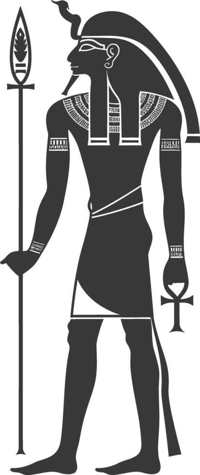 AI generated Silhouette single ancient egyptian hieroglyphs symbol logo black color only vector