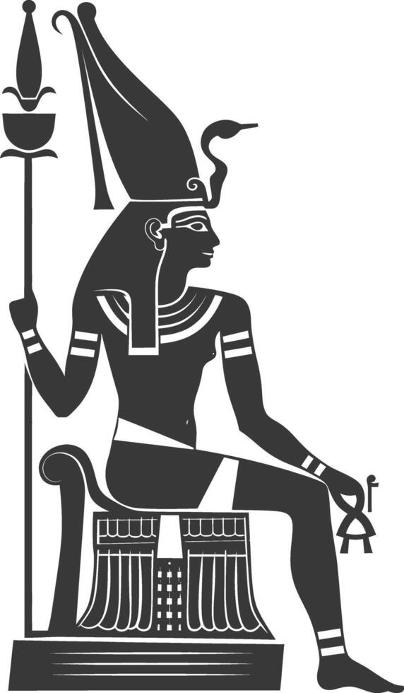 AI generated Silhouette single ancient egyptian hieroglyphs symbol logo black color only vector