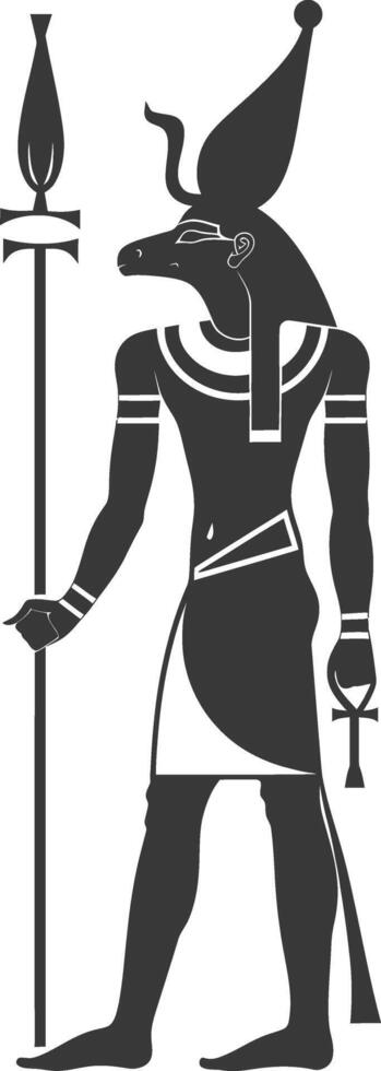 AI generated Silhouette single ancient egyptian hieroglyphs symbol logo black color only vector