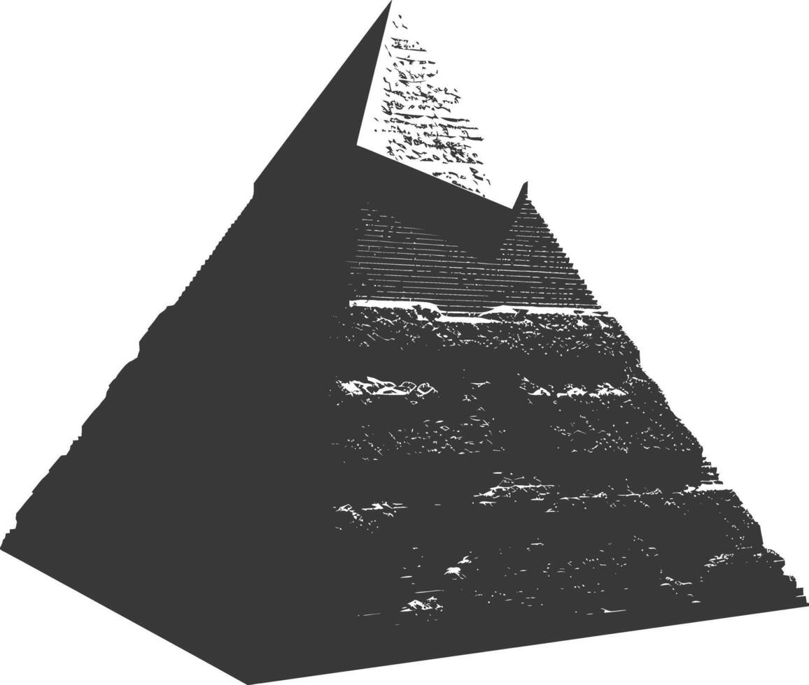 AI generated Silhouette ancient egyptian pyramid symbol logo black color only vector