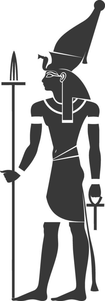 AI generated Silhouette single ancient egyptian hieroglyphs symbol logo black color only vector