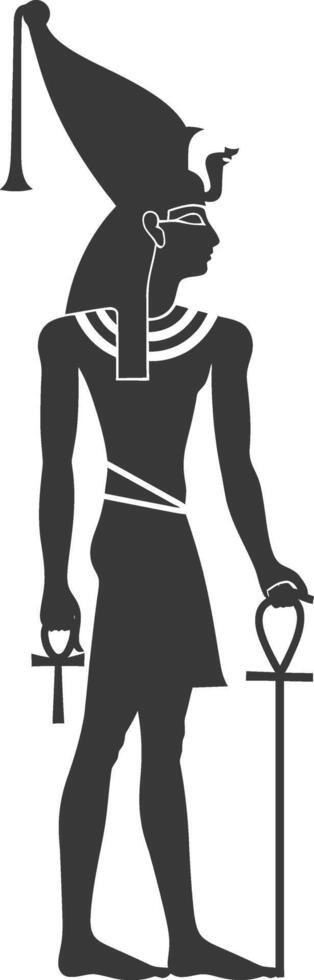 AI generated Silhouette single ancient egyptian hieroglyphs symbol logo black color only vector