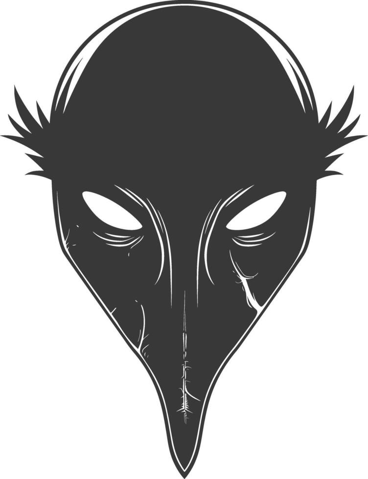 AI generated Silhouette plague mask black color only full vector