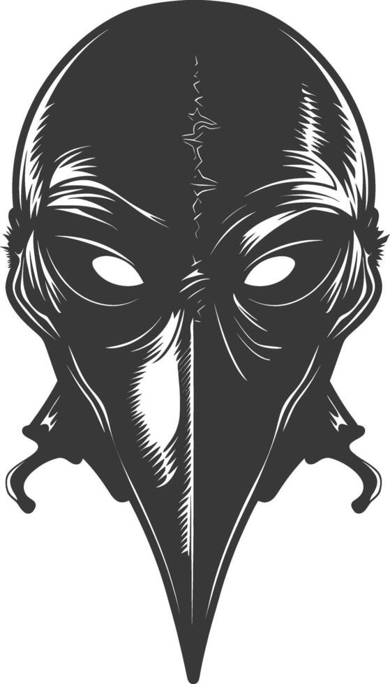 AI generated Silhouette plague mask black color only full vector