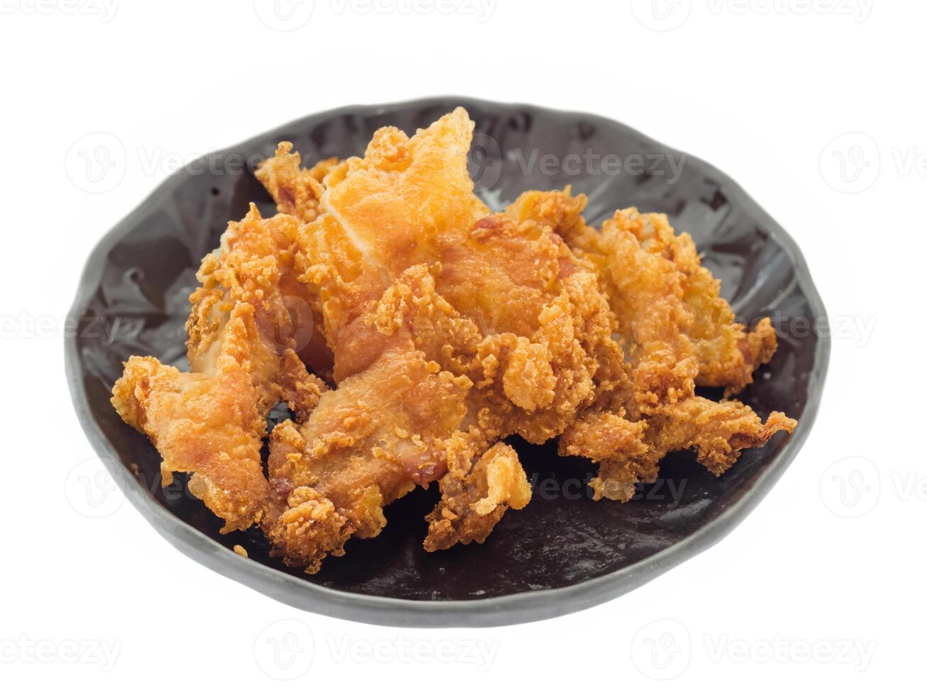 fried pork isolated on white background photo