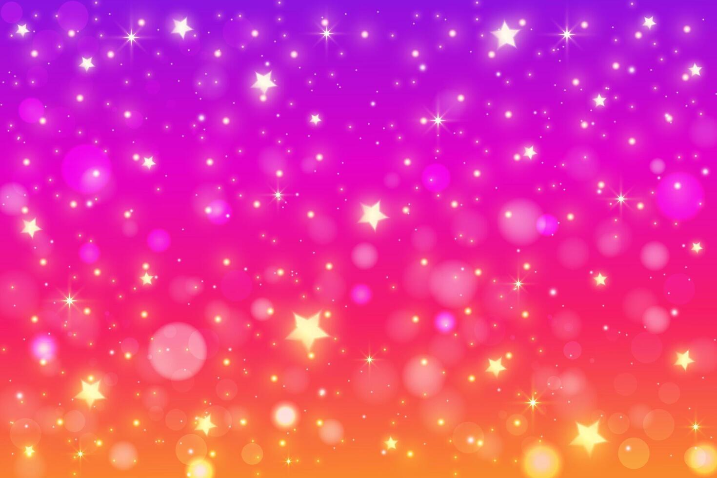 púrpura degradado cielo. brillante rosado fluido antecedentes con estrellas. vibrante multicolor neón fondo de pantalla con Brillantina. vector soñador ilustración