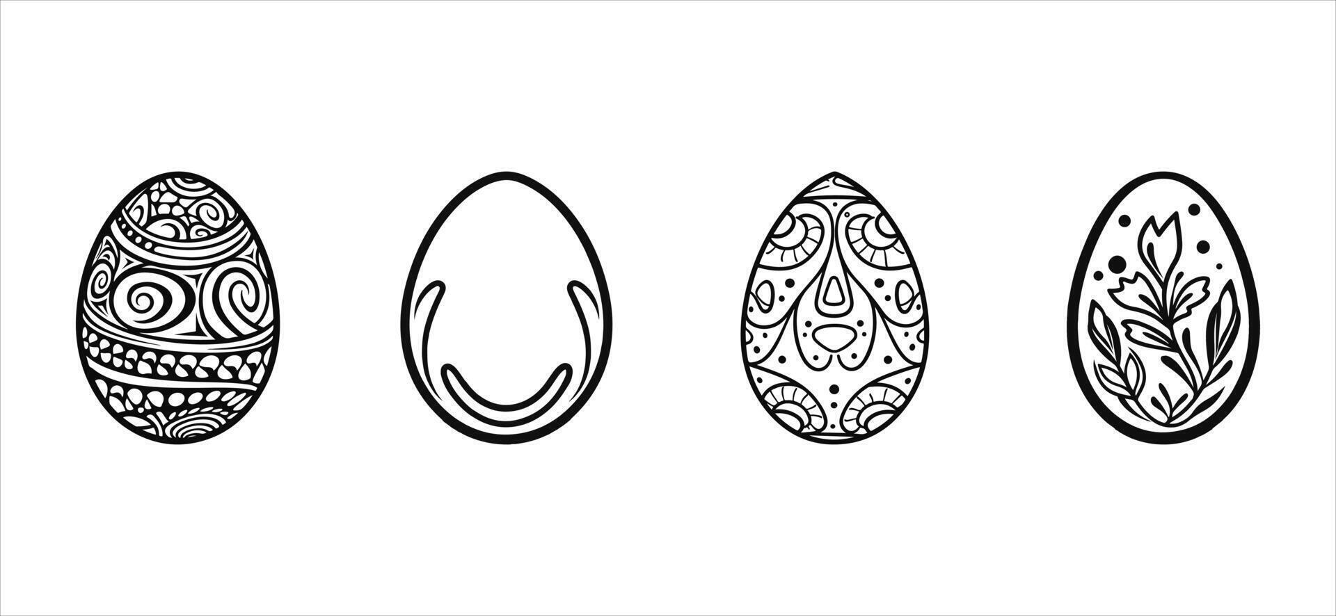 ai generado conjunto de Pascua de Resurrección huevo iconos Pascua de Resurrección huevos plano diseño en blanco antecedentes vector