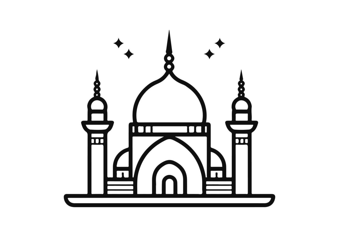 mezquita icono ilustración, mezquita logo, mezquita línea Arte vector, mezquita contorno estilo vector