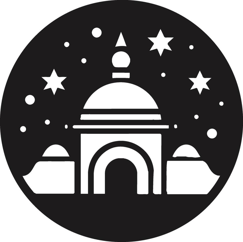 Mosque Icon illustration, Mosque logo, Mosque line art vector, Mosque Outline style vector