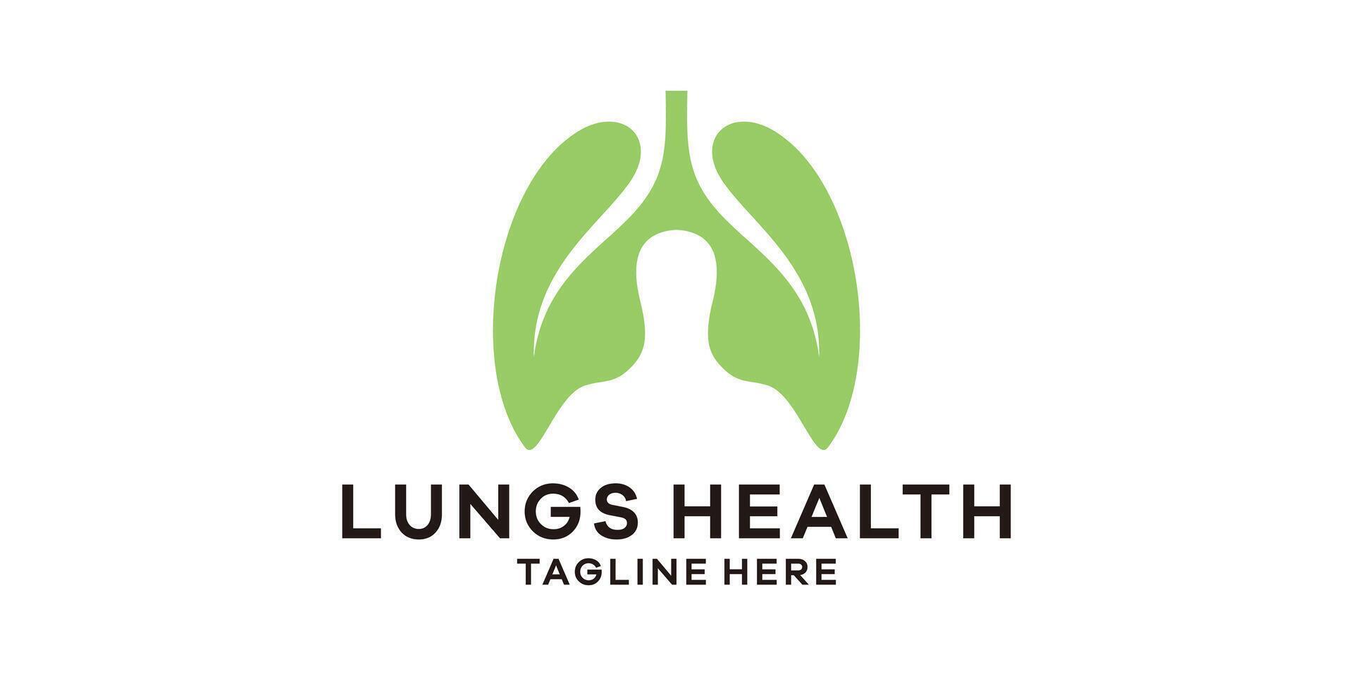 logo design lung health, green lung logo design creative template, symbol, icon, idea. vector