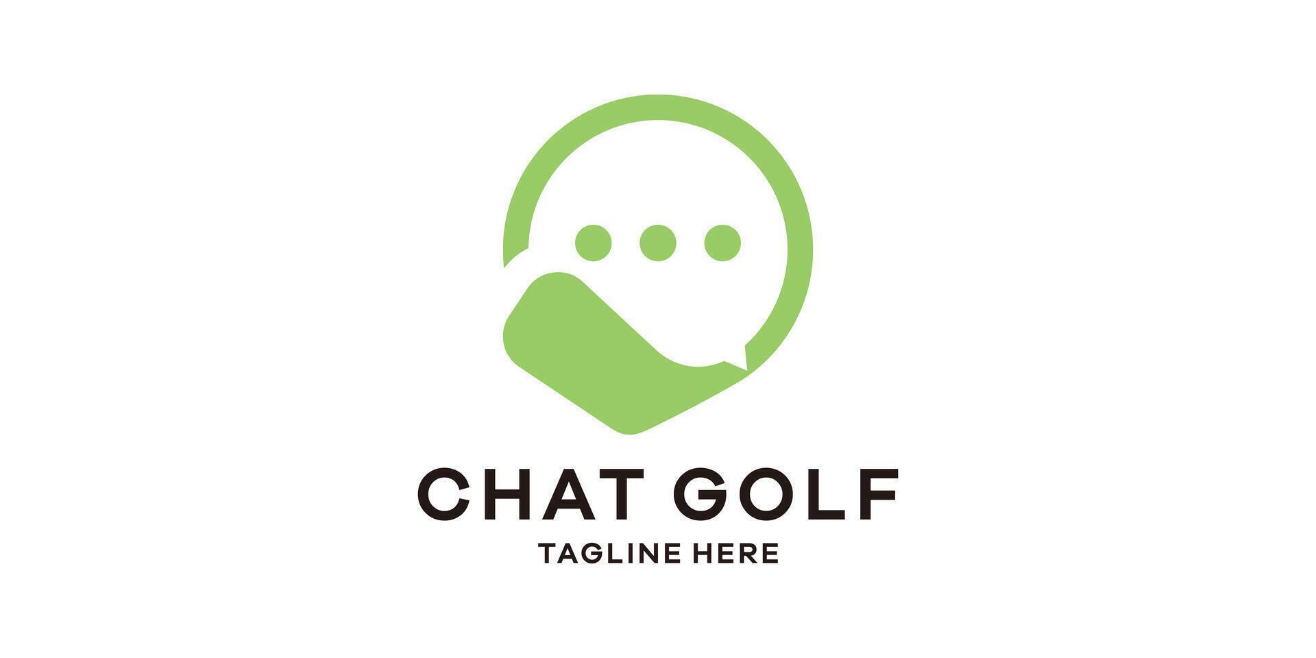 logo design chat with golf, logo design template, symbol, idea, creative vector