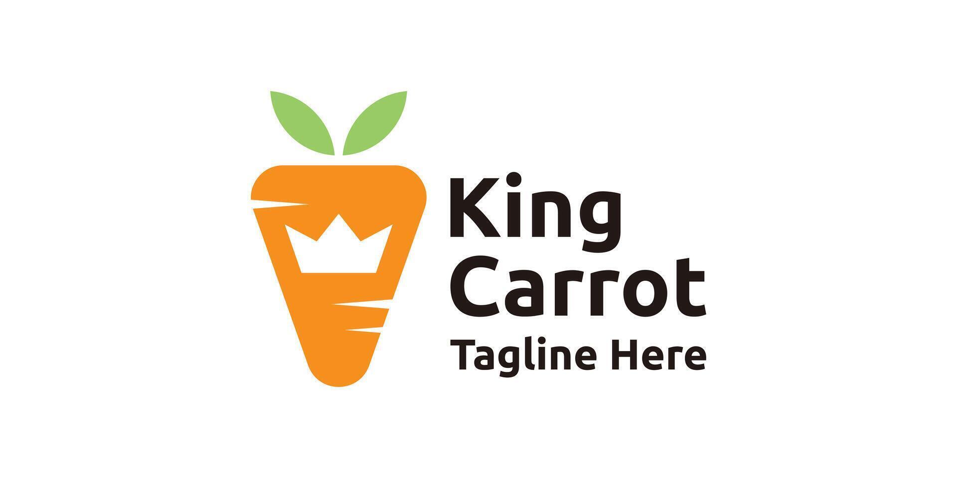 carrot logo design with crown, logo design template, symbol, idea, creative vector