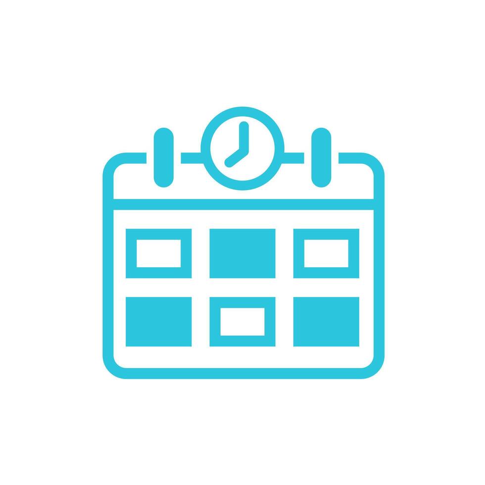 Time and calendar icon. Brom blue icon set. vector