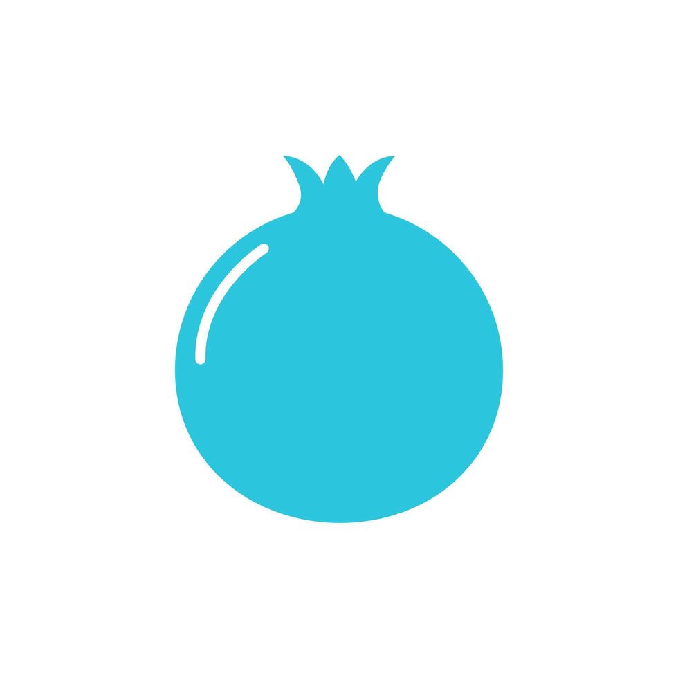 Whole pomegranate icon. From blue icon set. vector