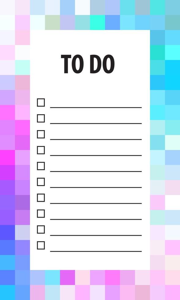 To do list blank template vector