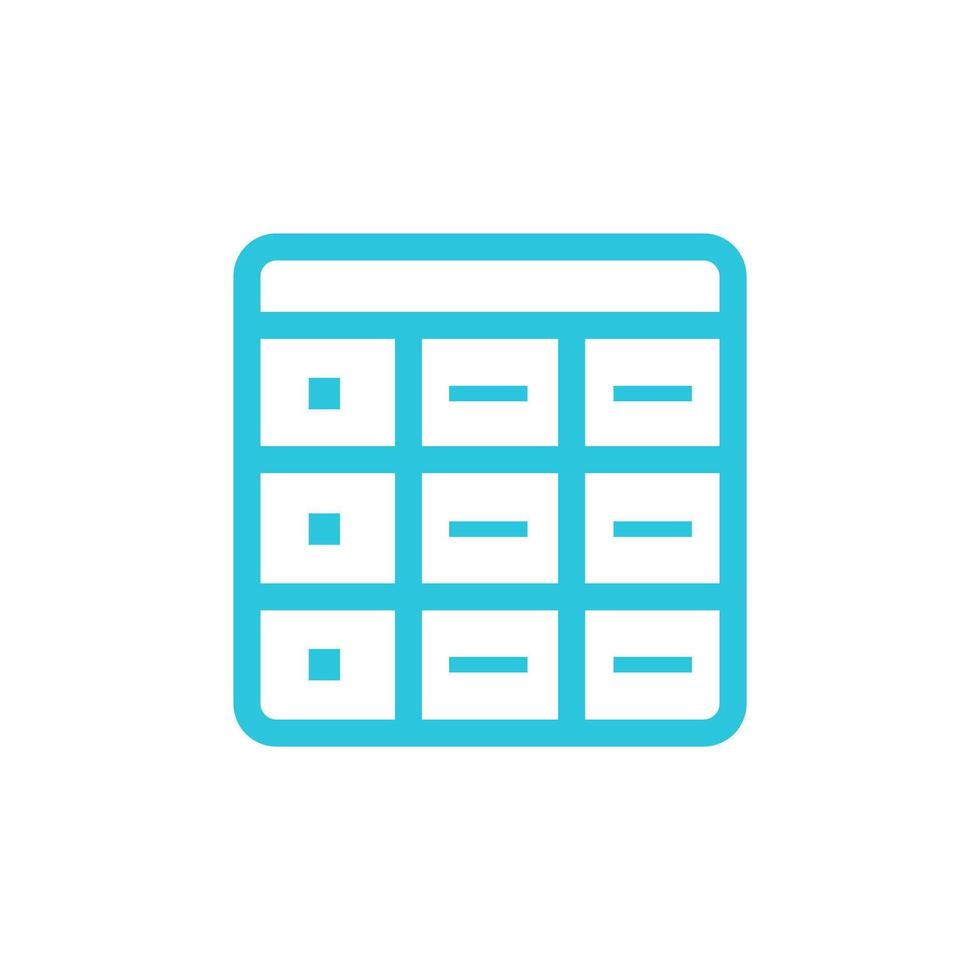Cells, Data table icon, from blue icon set. vector