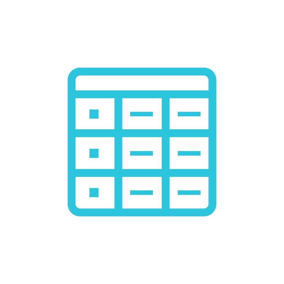 Cells, Data table icon, from blue icon set. vector