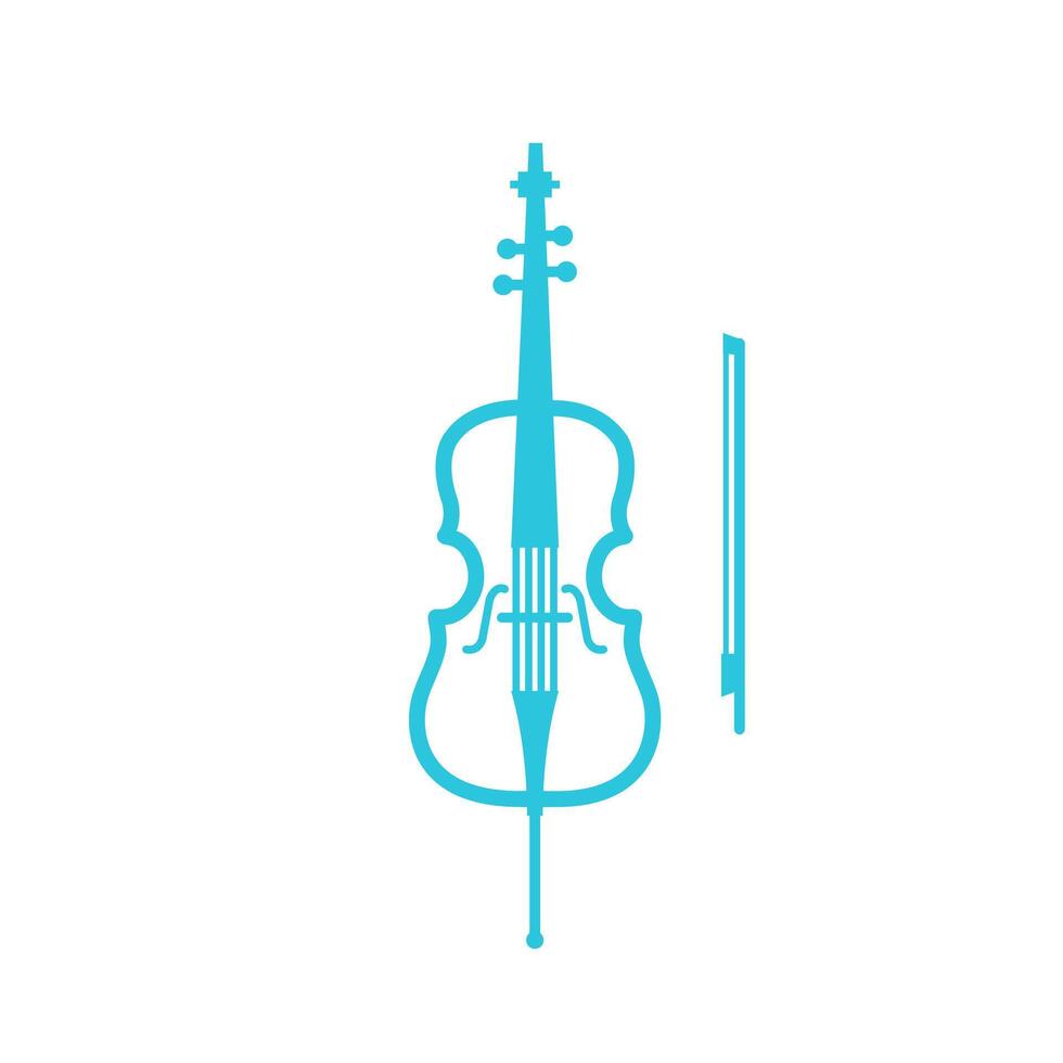violonchelo. desde azul icono conjunto vector