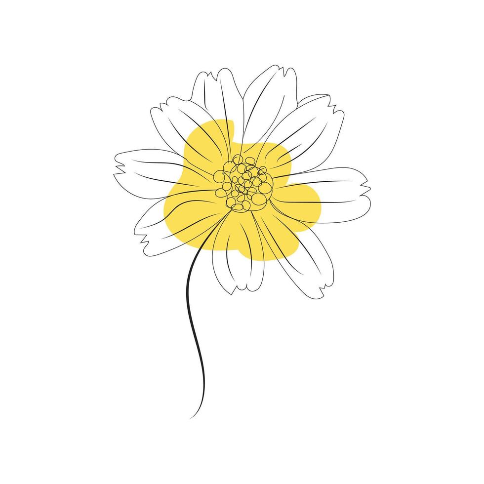 soltero continuo línea flores, hojas. Arte floral elementos. utilizar para camiseta huellas dactilares, logotipos, productos cosméticos y belleza diseño elementos vector