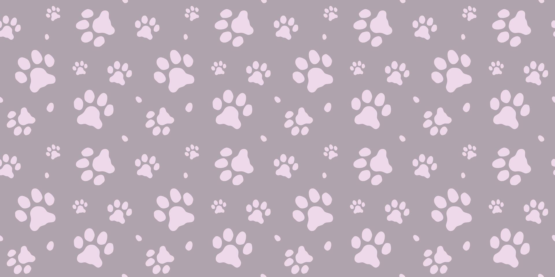 SSeamless pattern of paw footprint. Cat paw vector background