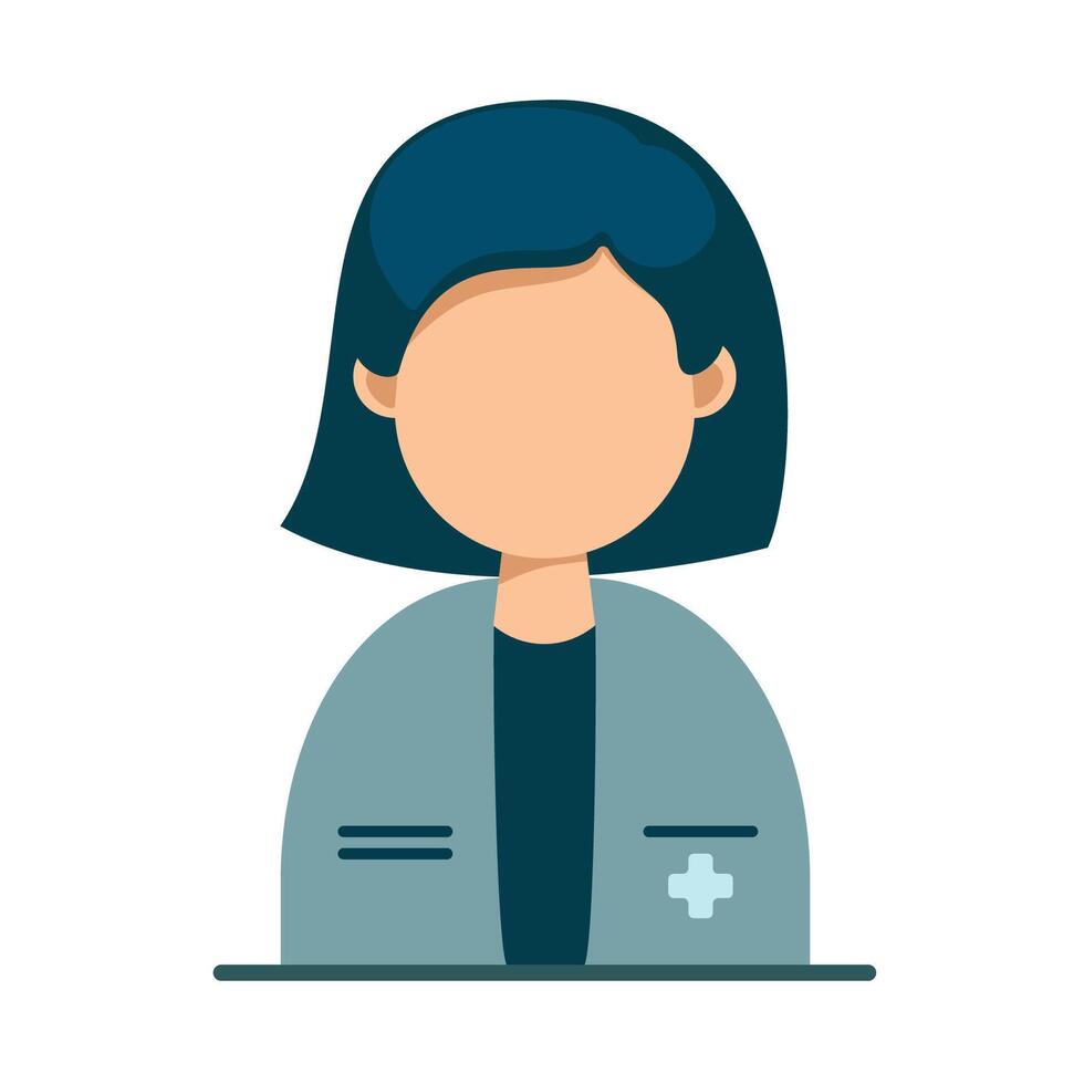 Hospital woman doctor icon. Isolated Vector Illustration on a white background