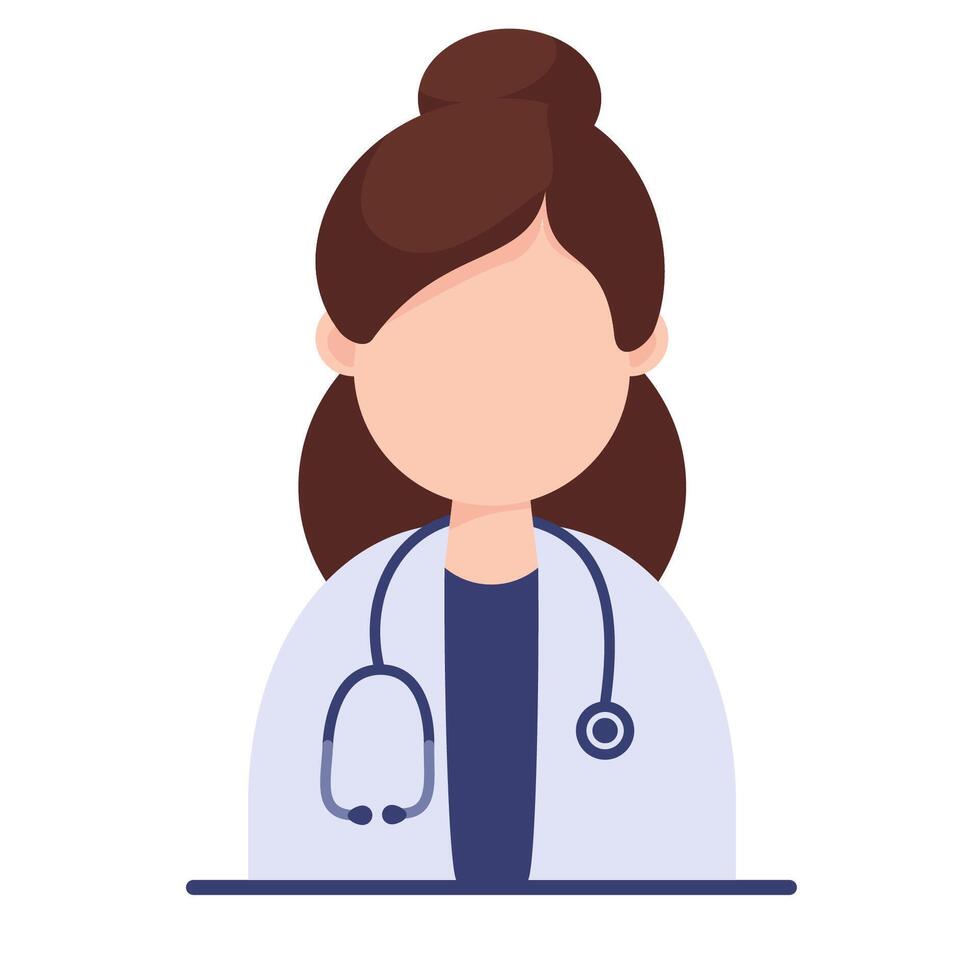 Hospital woman doctor icon. Isolated Vector Illustration on a white background