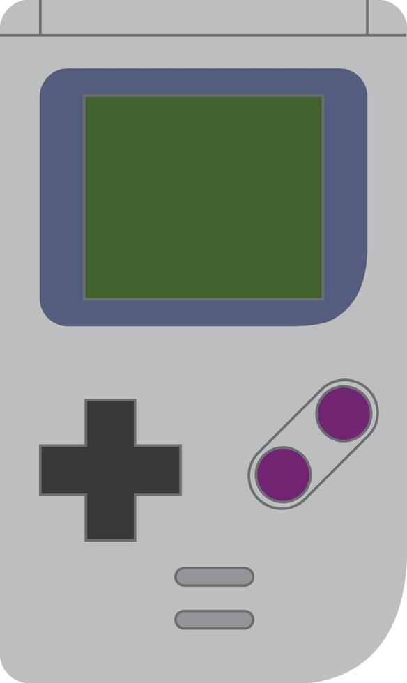 Portable games console.  Old gadget. Vector illustration