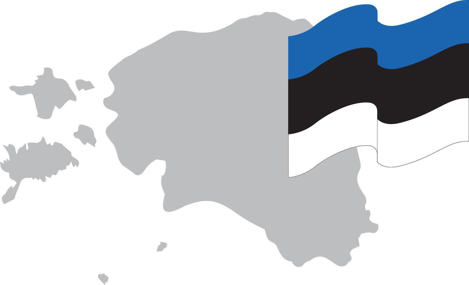 Estonia vector mapa con el bandera