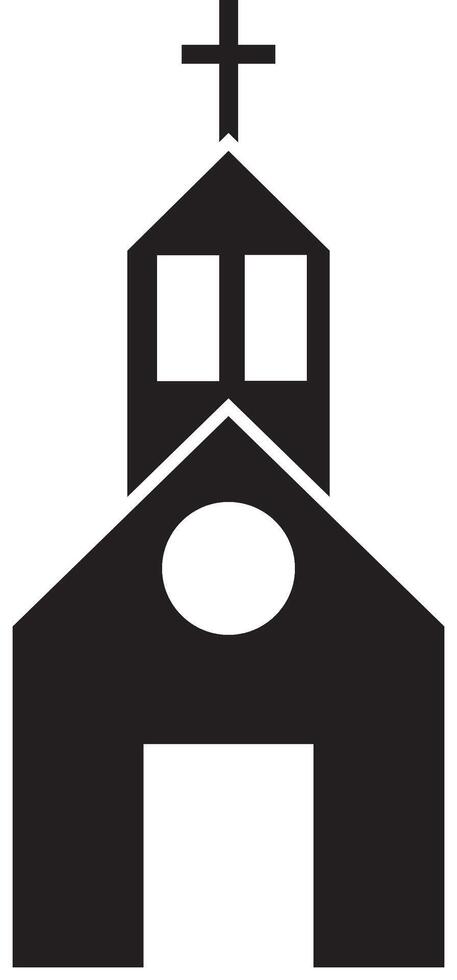 Iglesia silueta icono. capilla. cristiano. vector. vector