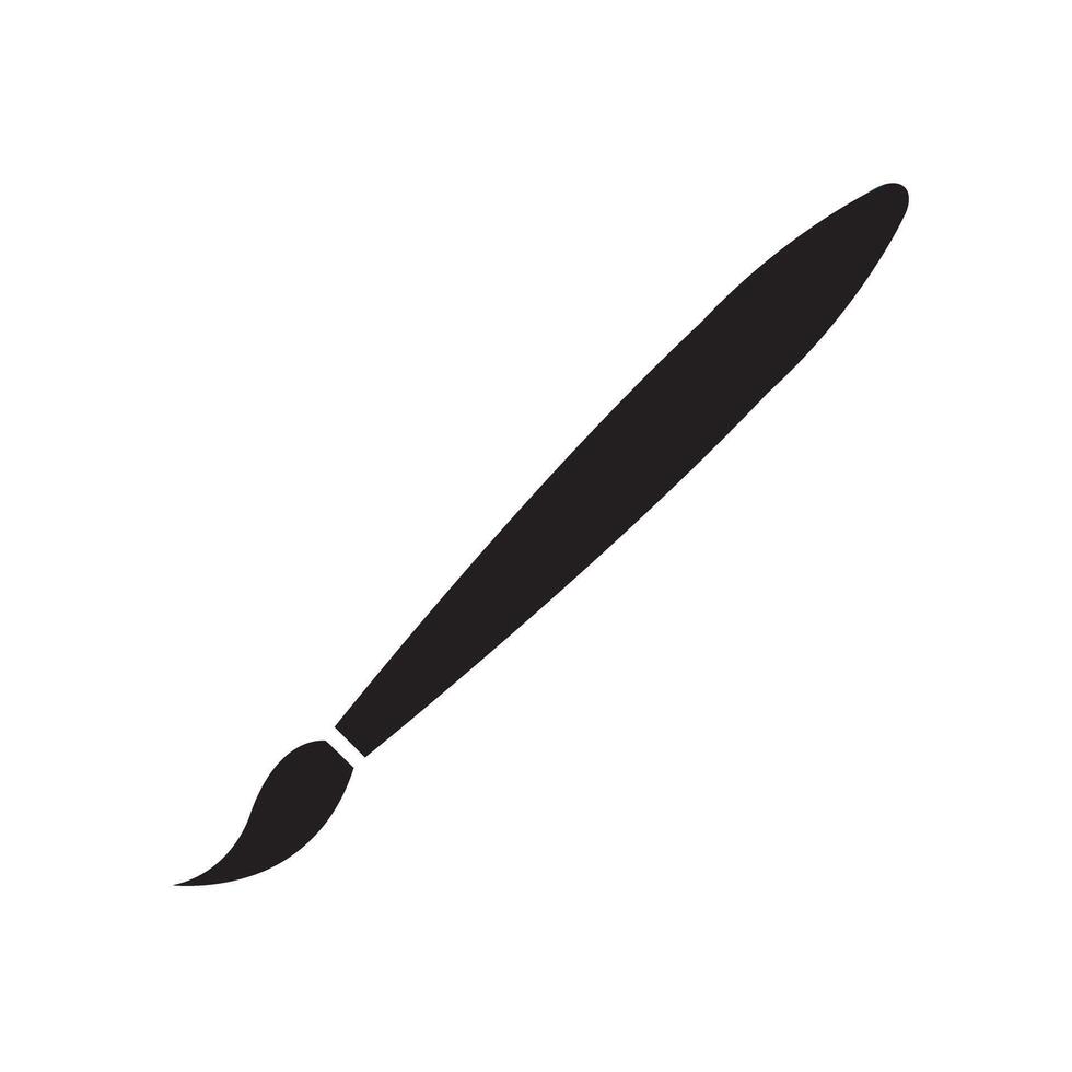 Simple paint brush silhouette icon. Vector. vector