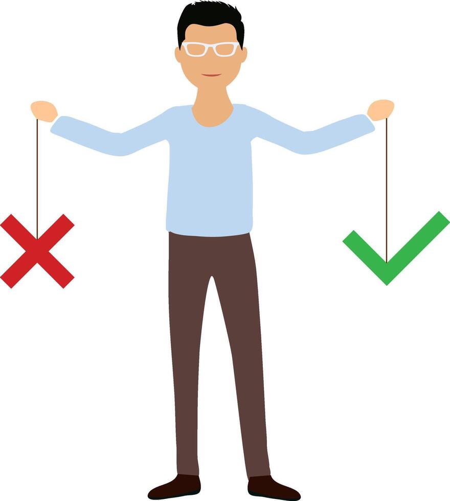 Person having choices. Decision. Vector. vector
