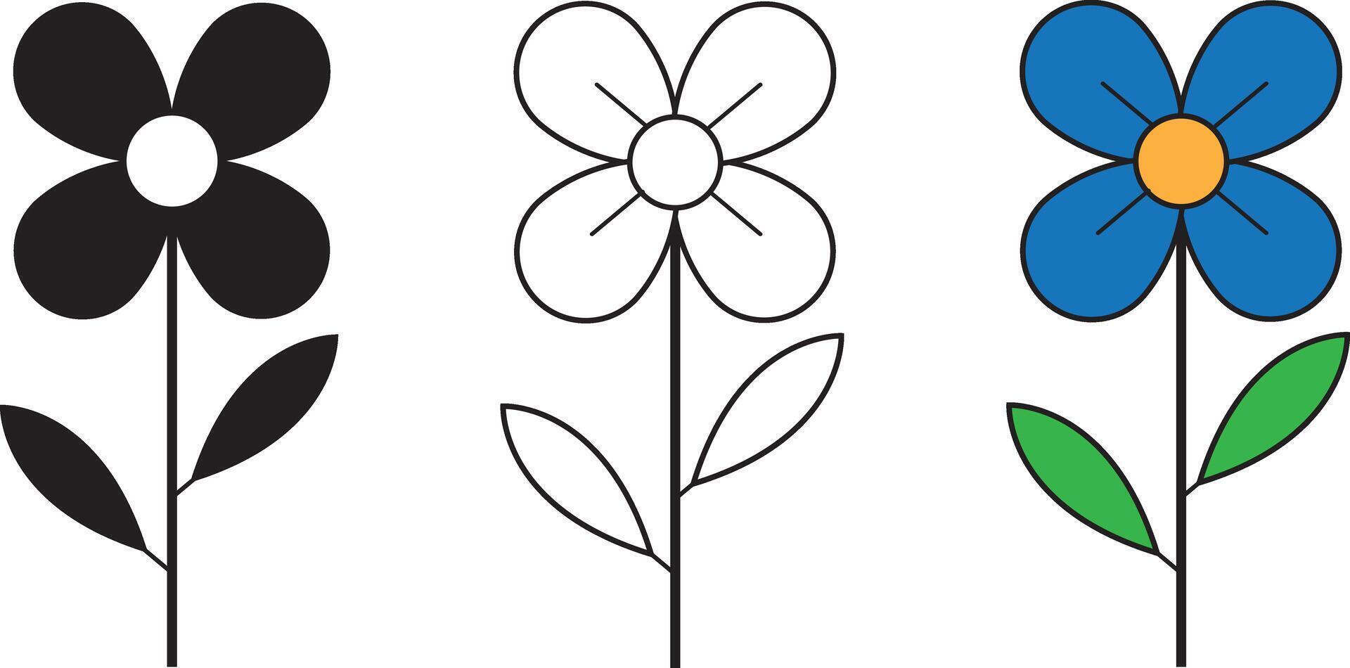 flor línea y glifo icono, Pascua de Resurrección y floral, hermosa flor vector icono
