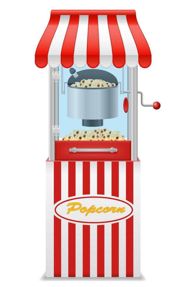 popcorn making machine sweet snack vector illustration isolated on white background