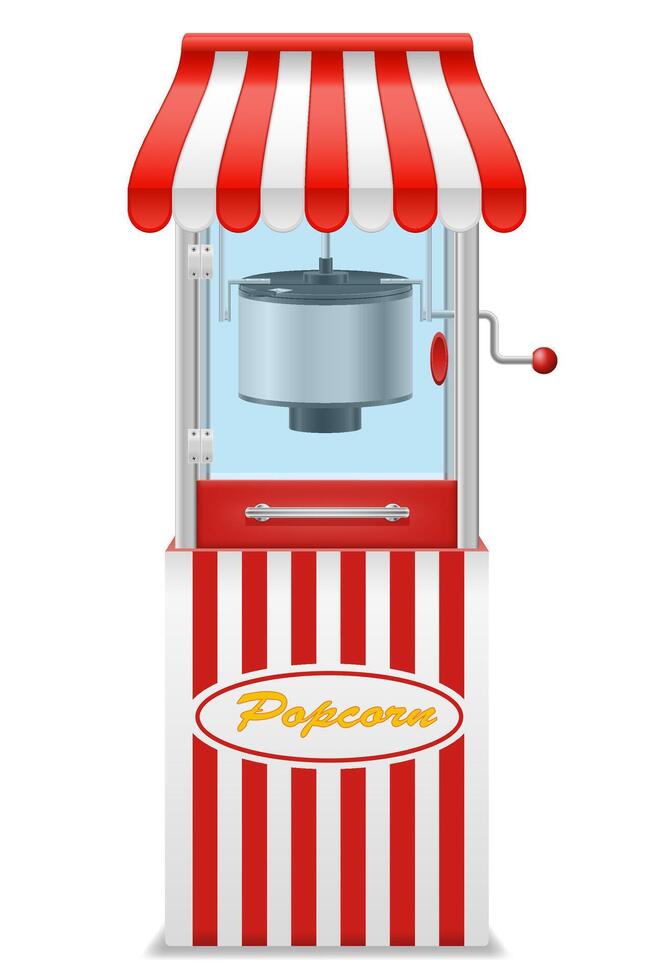 palomitas de maiz haciendo máquina dulce bocadillo vector ilustración aislado en blanco antecedentes