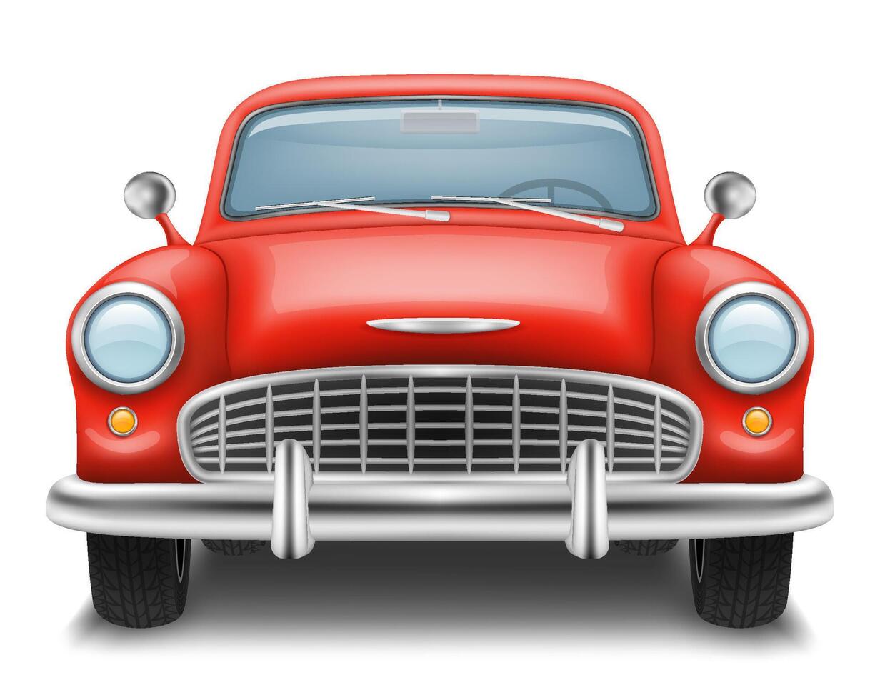 Clásico coche antiguo retro obsoleto transporte vehículo vector ilustración aislado en blanco antecedentes