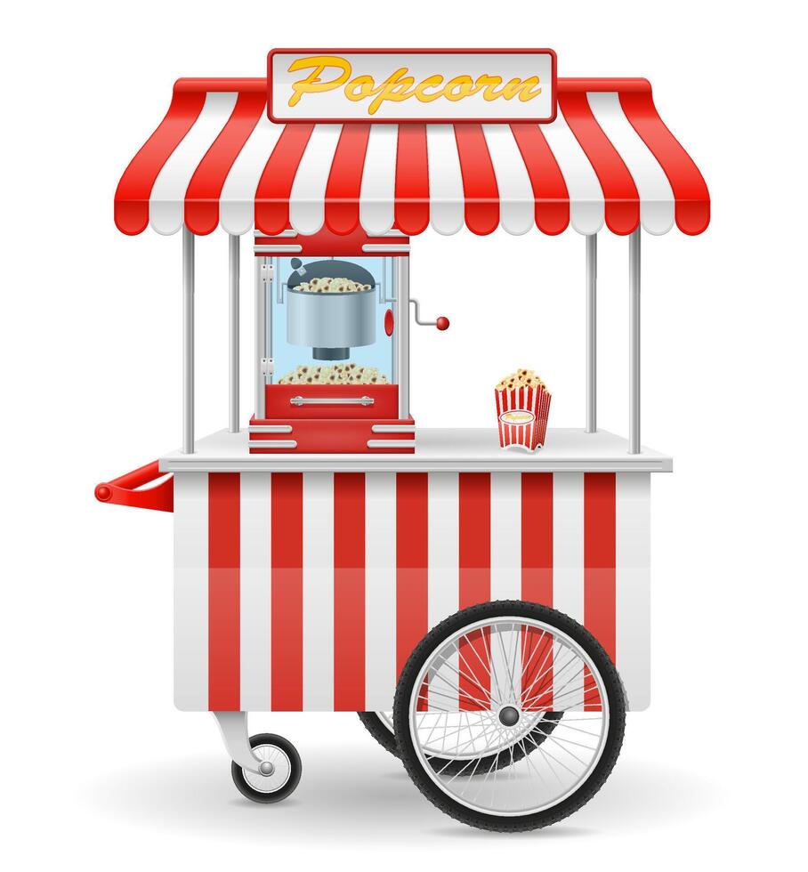popcorn making machine sweet snack vector illustration isolated on white background