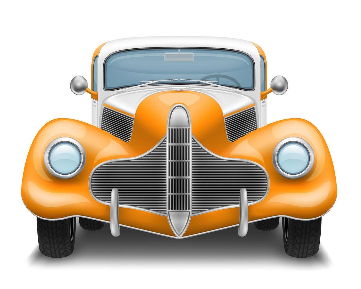 vintage car old retro obsolete transport vehicle vector illustration isolated on white background