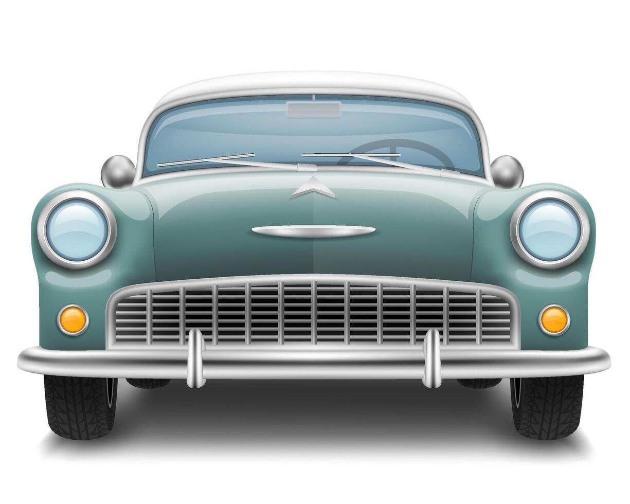 vintage car old retro obsolete transport vehicle vector illustration isolated on white background