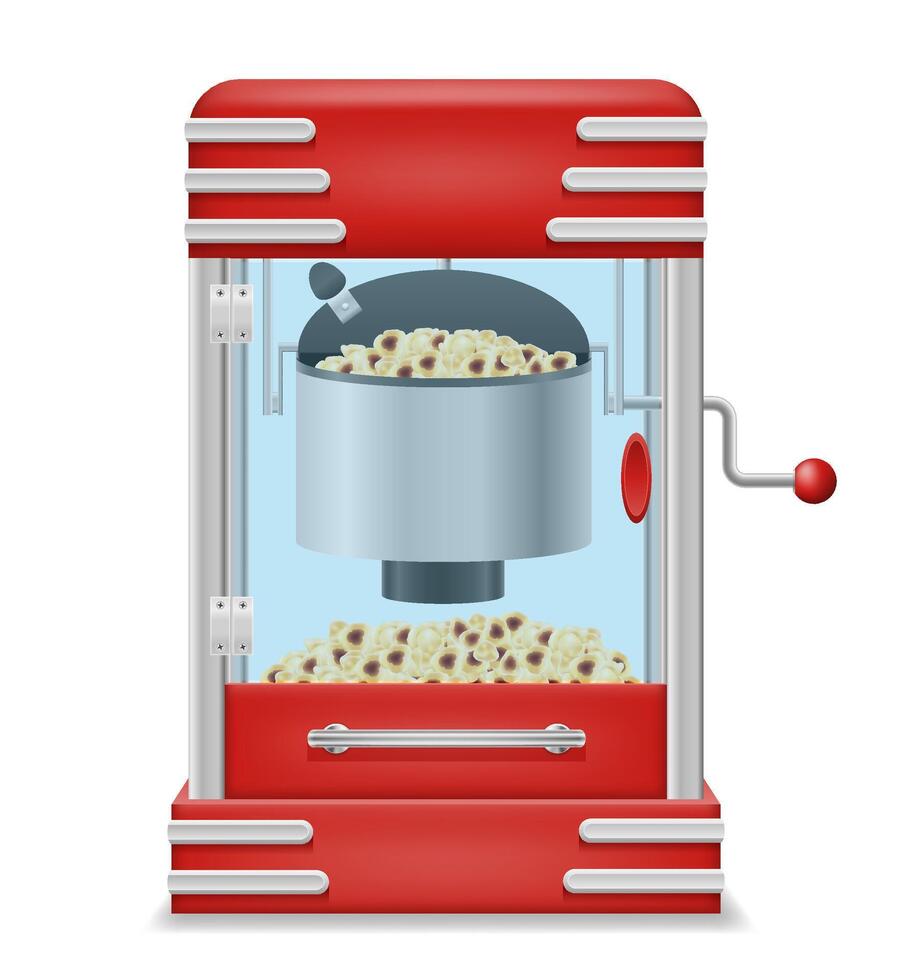 popcorn making machine sweet snack vector illustration isolated on white background