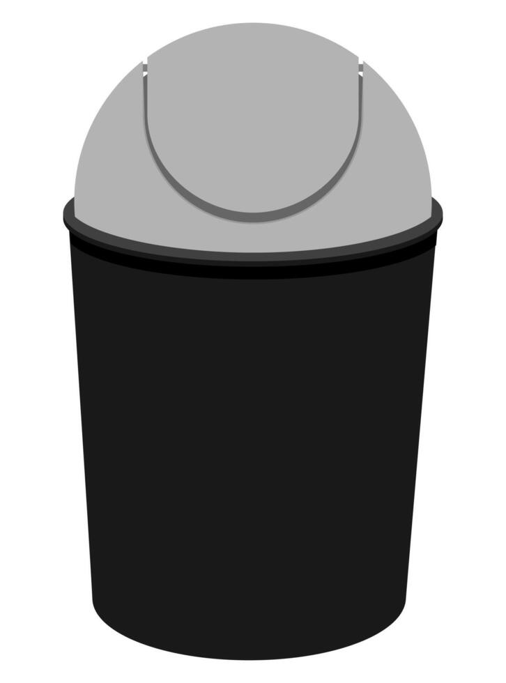 Ilustración de vector de stock de cubo de basura de contenedor de reciclaje aislado sobre fondo blanco