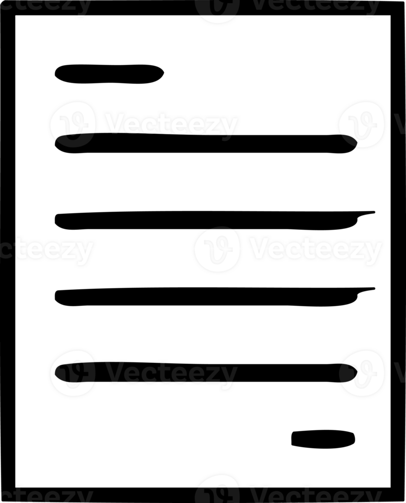 line drawing cartoon of a sheet of paper icon png