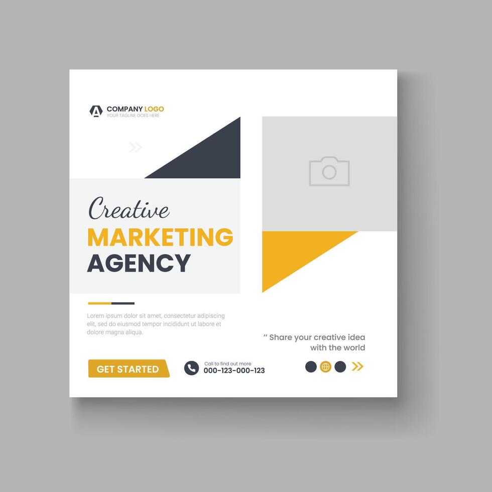 Digital marketing and corporate social media post template or Web banner vector
