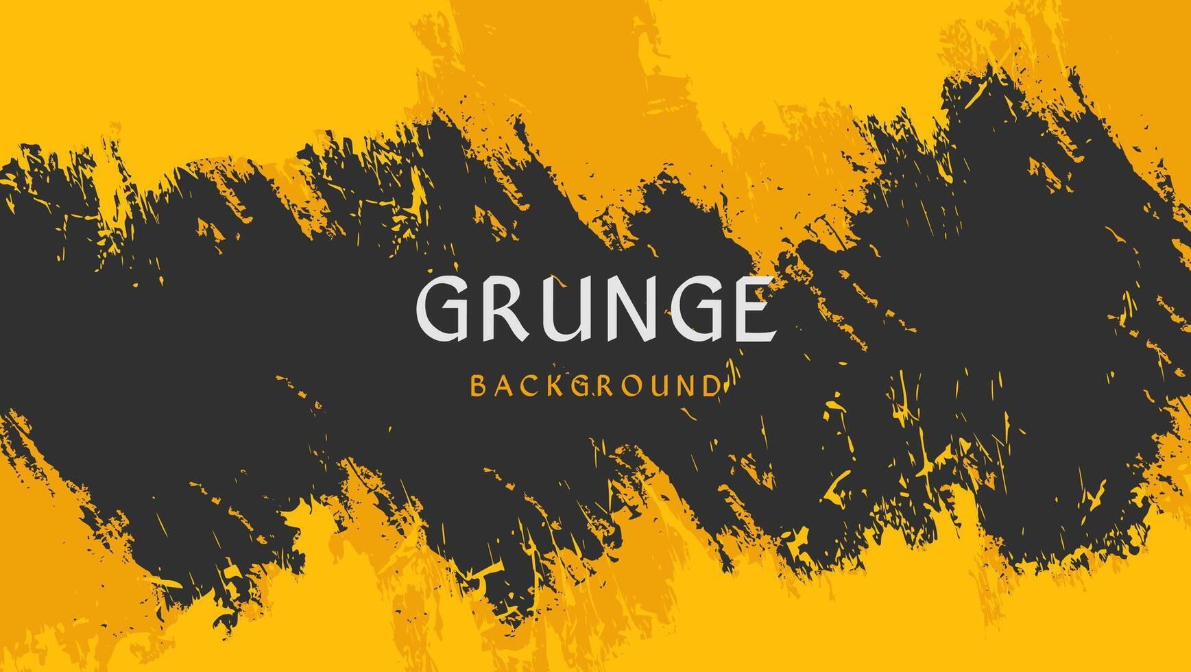 Abstract Yellow Scratch Grunge Frame In Black Background vector