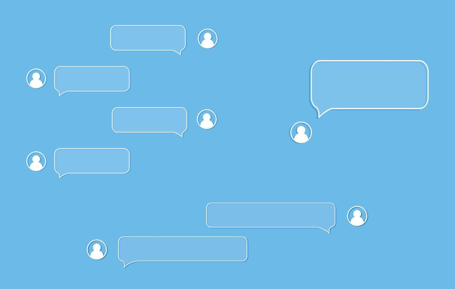 blue box for any text with box and arrow. empty dialog window. Web banner vector illustration.